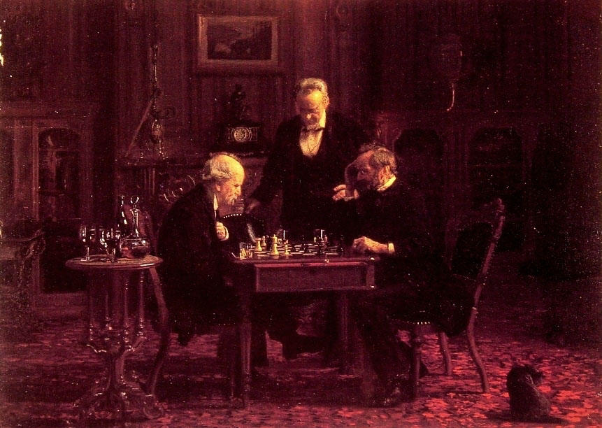 Wikoo.org - موسوعة الفنون الجميلة - اللوحة، العمل الفني Thomas Eakins - The Chess Players