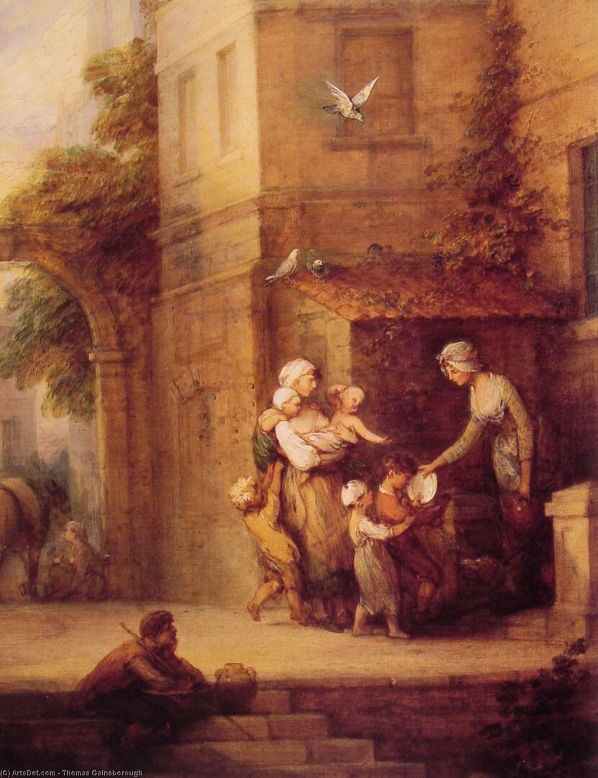 WikiOO.org - Encyclopedia of Fine Arts - Lukisan, Artwork Thomas Gainsborough - Charity relieving Distress