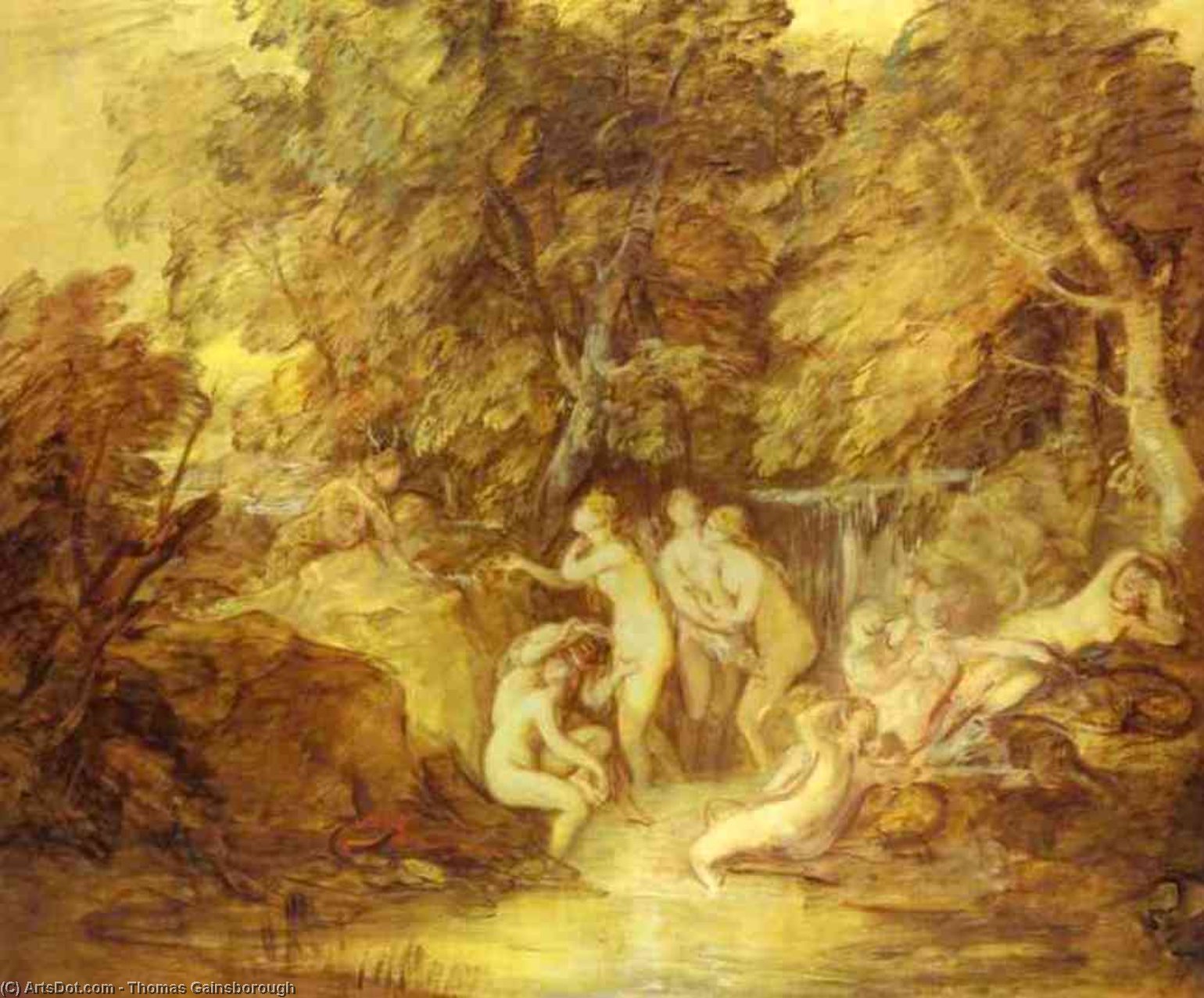 WikiOO.org - Енциклопедия за изящни изкуства - Живопис, Произведения на изкуството Thomas Gainsborough - Diana and Actaeon