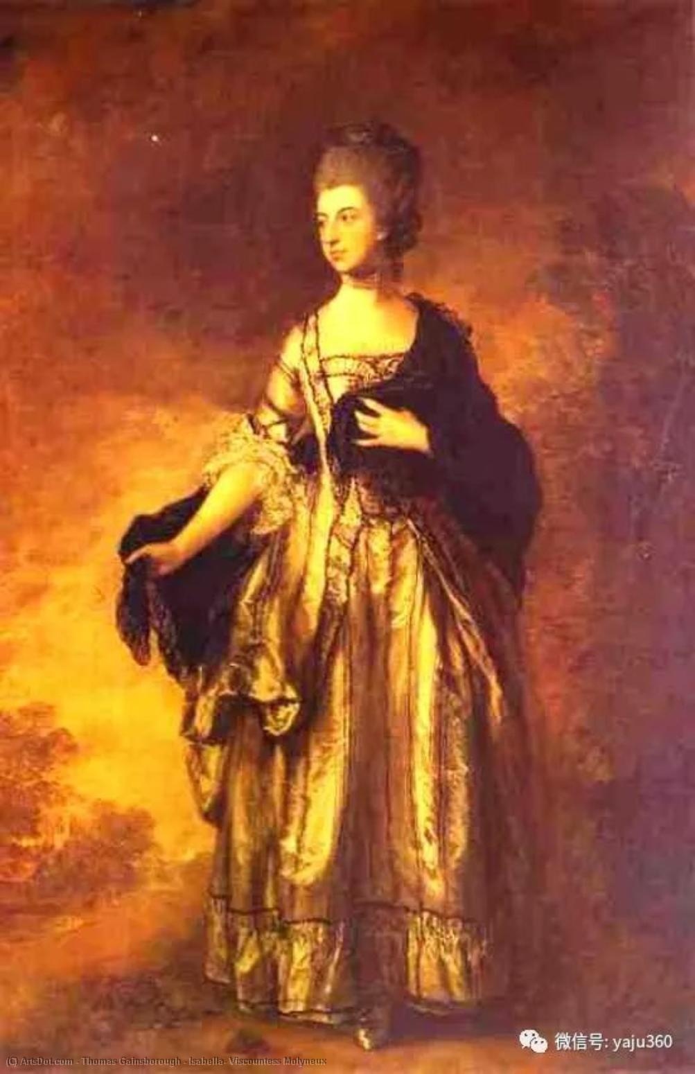 Wikoo.org - موسوعة الفنون الجميلة - اللوحة، العمل الفني Thomas Gainsborough - Isabella, Viscountess Molyneux