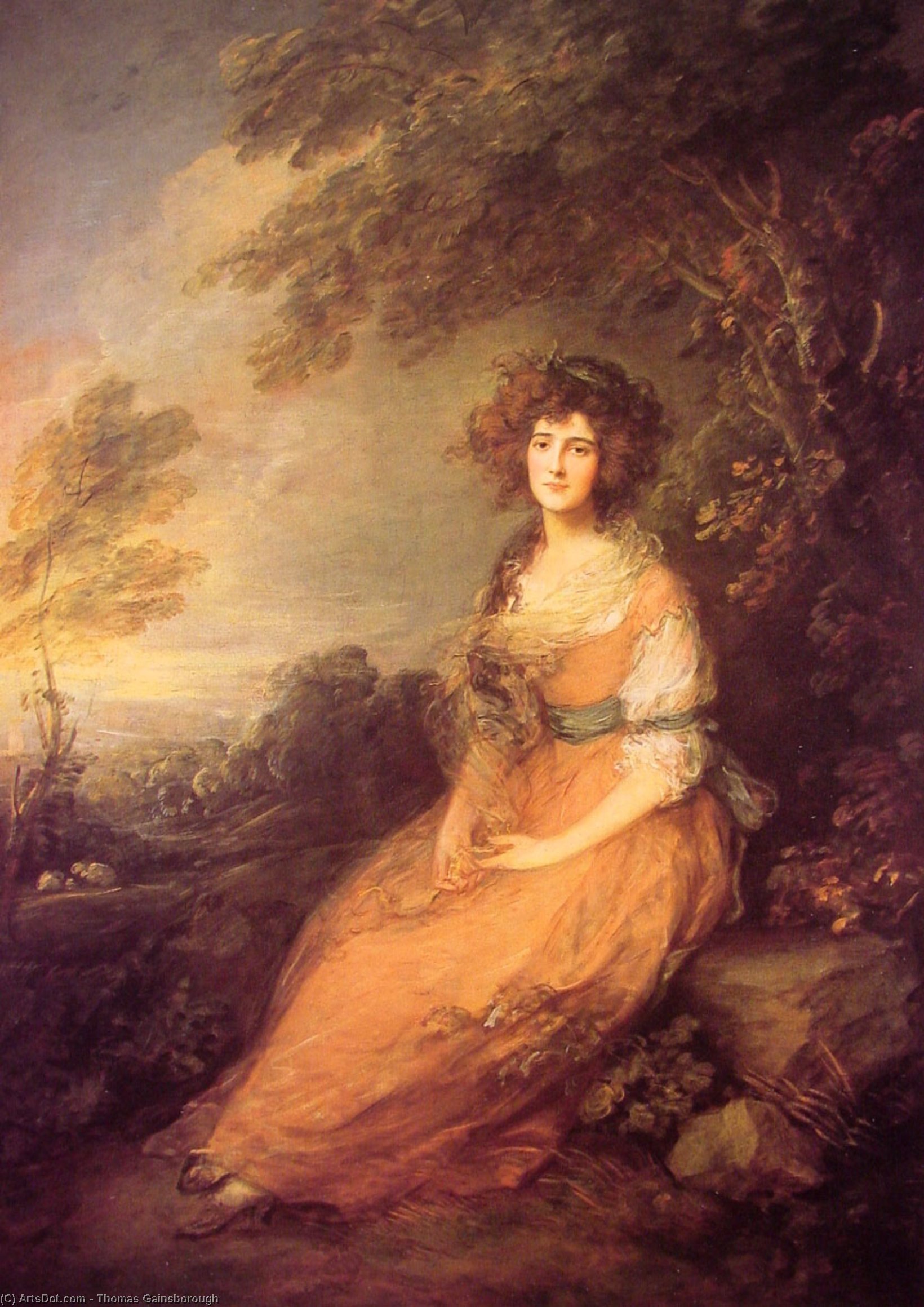 WikiOO.org - Encyclopedia of Fine Arts - Malba, Artwork Thomas Gainsborough - Mrs Sheridan