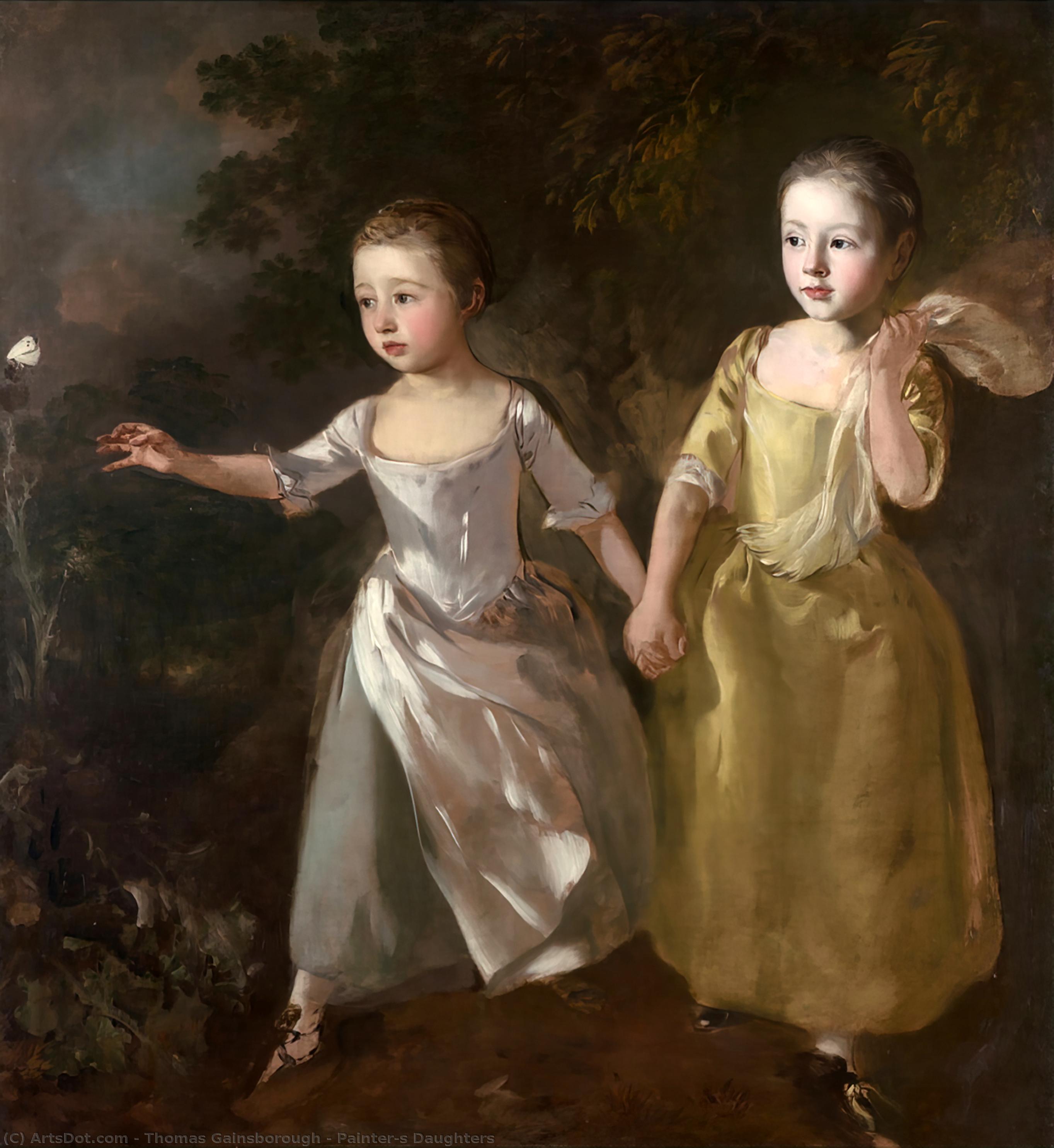 Wikoo.org - موسوعة الفنون الجميلة - اللوحة، العمل الفني Thomas Gainsborough - Painter's Daughters