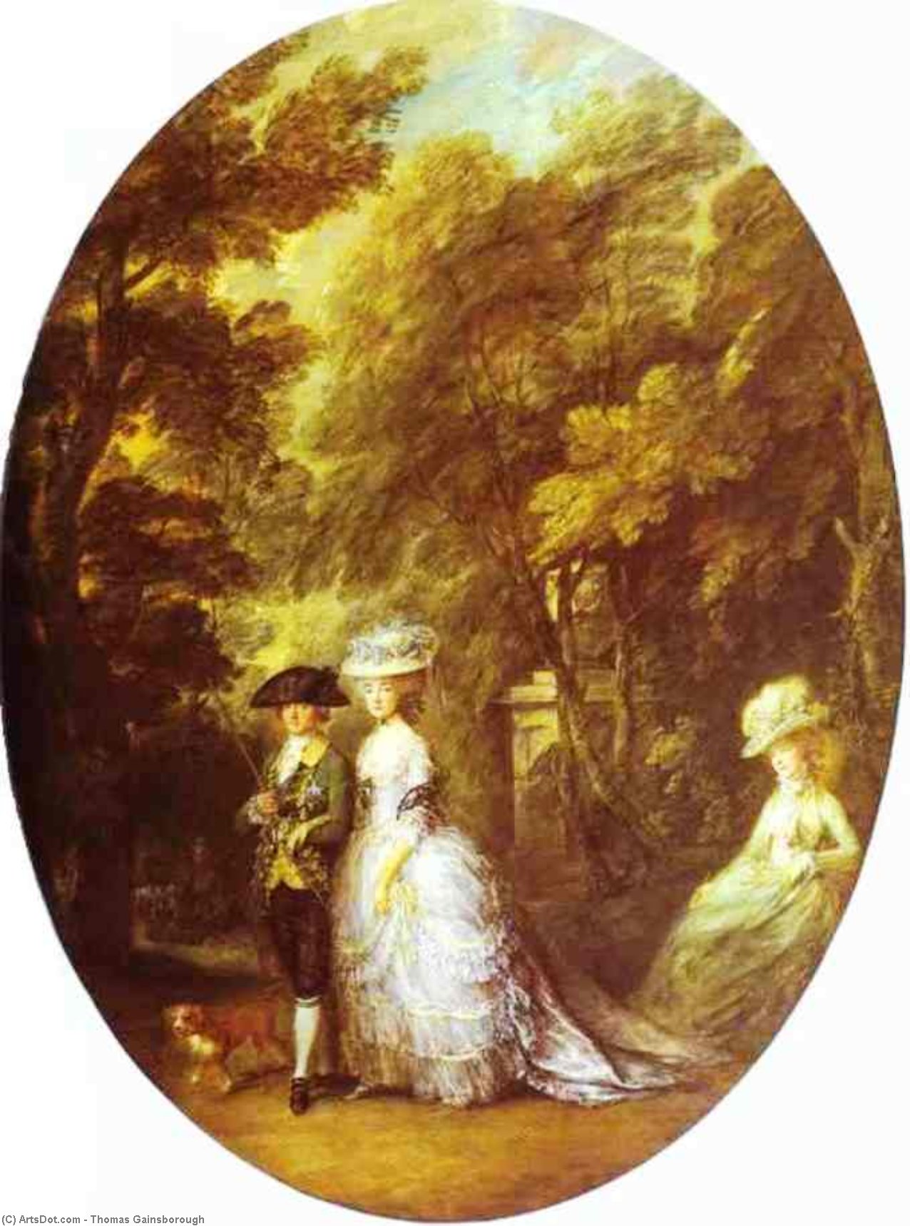 Wikioo.org - The Encyclopedia of Fine Arts - Painting, Artwork by Thomas Gainsborough - Portrait of Henry, Duke of Cumberland, with the Duchess of Cumberland and Lady Elizabeth Luttrell