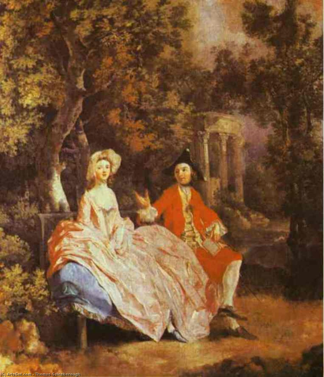 Wikioo.org – La Enciclopedia de las Bellas Artes - Pintura, Obras de arte de Thomas Gainsborough - Self-Portrait con su Esposa , Margaret ( probablemente )