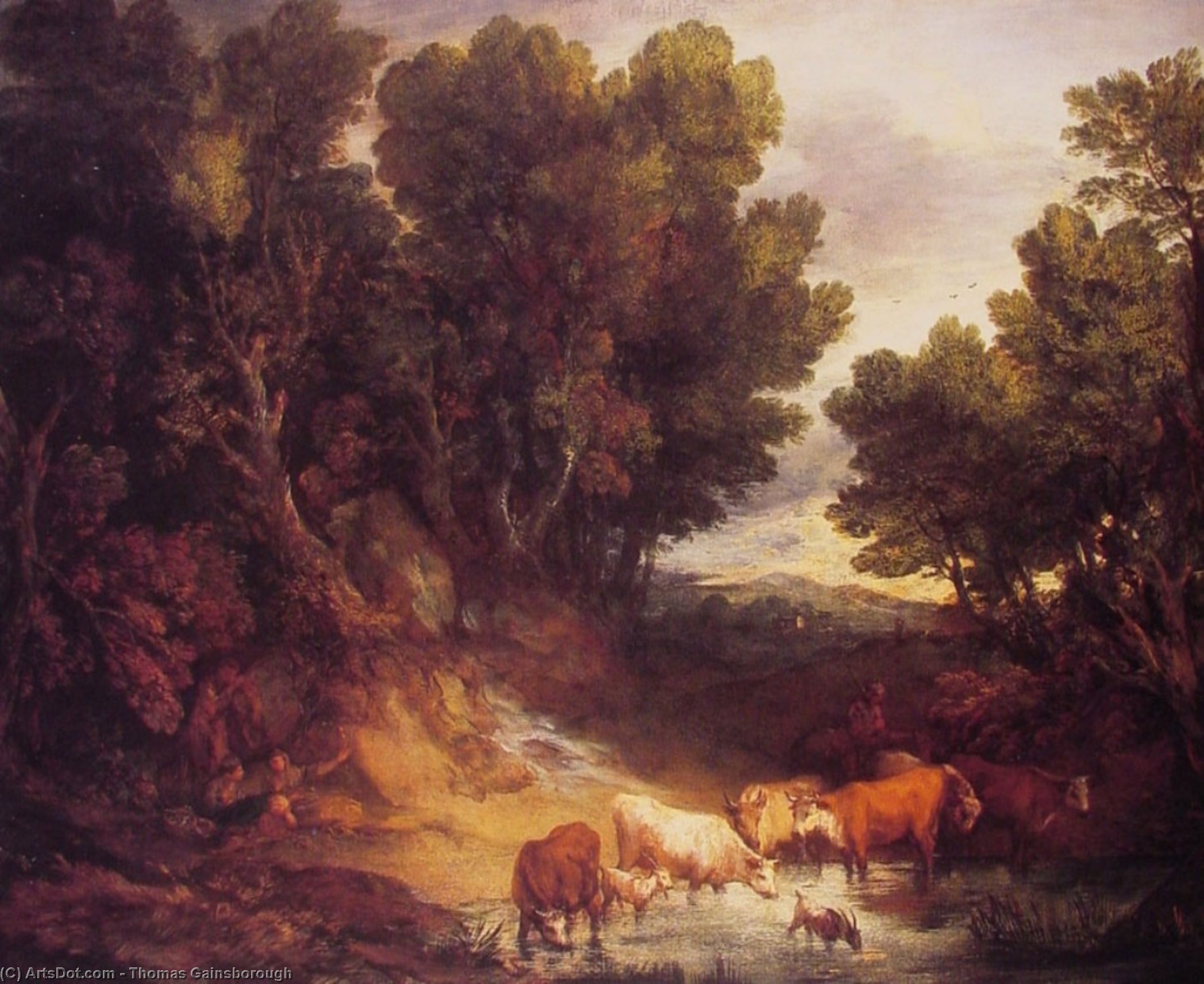 WikiOO.org - Encyclopedia of Fine Arts - Maleri, Artwork Thomas Gainsborough - The Watering Place