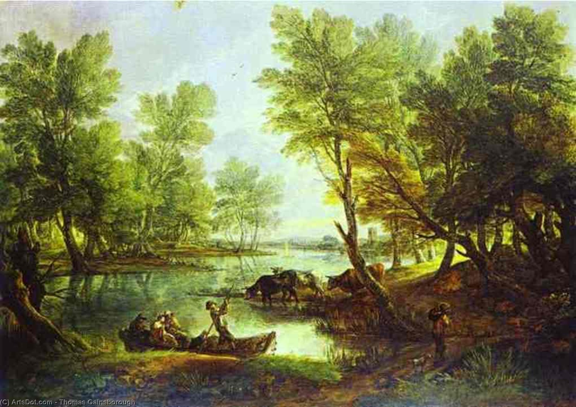 WikiOO.org – 美術百科全書 - 繪畫，作品 Thomas Gainsborough - 查看国王的布罗姆利特伦特河畔斯塔福德郡的