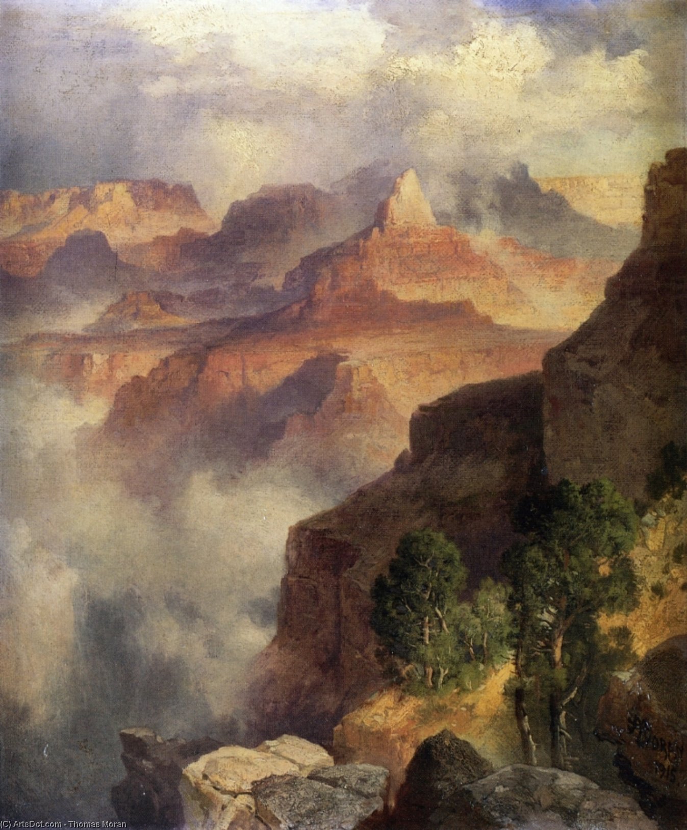WikiOO.org - Енциклопедия за изящни изкуства - Живопис, Произведения на изкуството Thomas Moran - A Bit of the Grand Canyon - Grand Canyon of the Colorado River