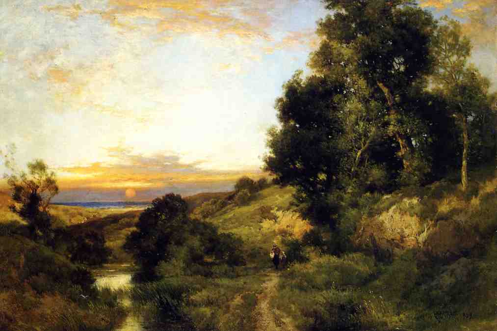 Wikioo.org - The Encyclopedia of Fine Arts - Painting, Artwork by Thomas Moran - A Late Afternoon in Summer