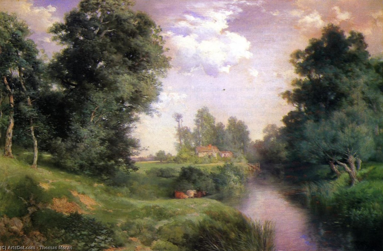 Wikioo.org - The Encyclopedia of Fine Arts - Painting, Artwork by Thomas Moran - A Long Island River