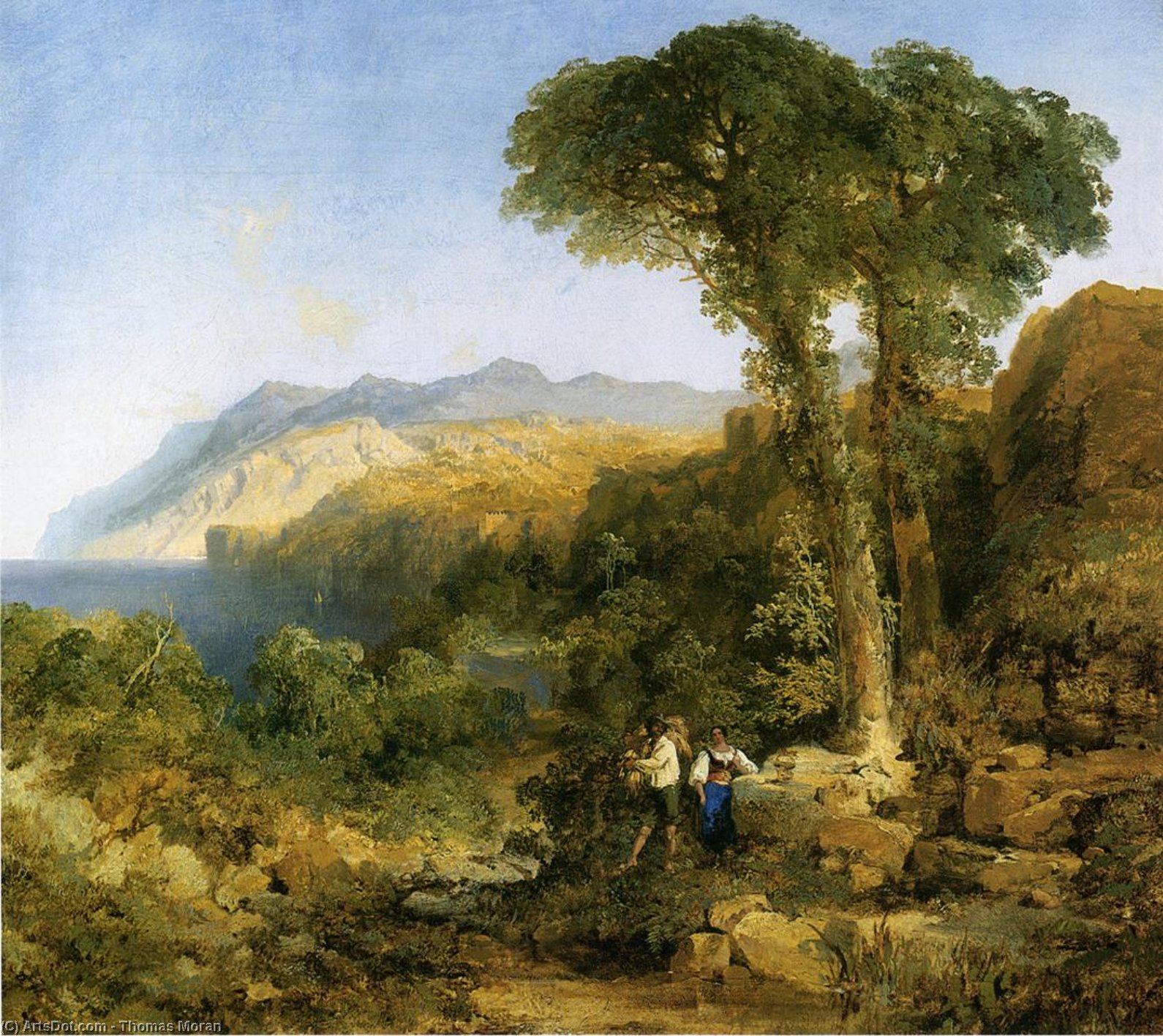 Wikioo.org - The Encyclopedia of Fine Arts - Painting, Artwork by Thomas Moran - Amalfi Coast