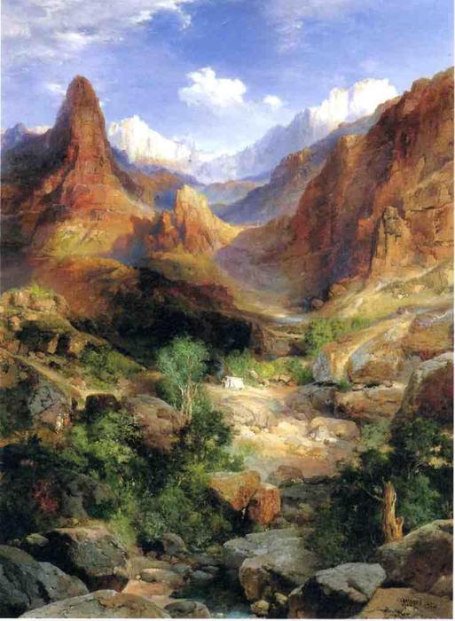 Wikioo.org - The Encyclopedia of Fine Arts - Painting, Artwork by Thomas Moran - Bright Angel Trail