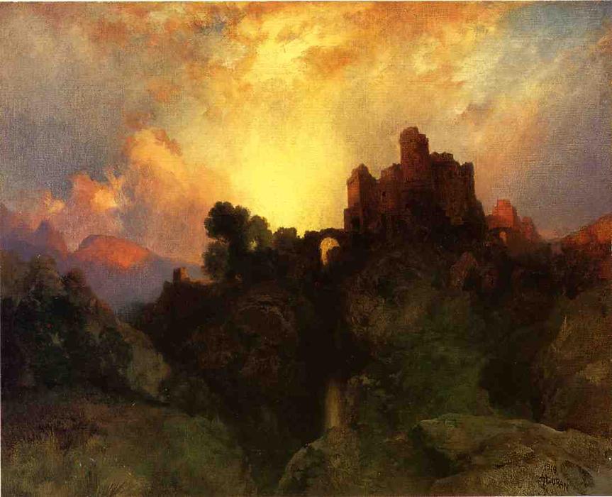 Wikioo.org - The Encyclopedia of Fine Arts - Painting, Artwork by Thomas Moran - Caledonia, Stern and Wild