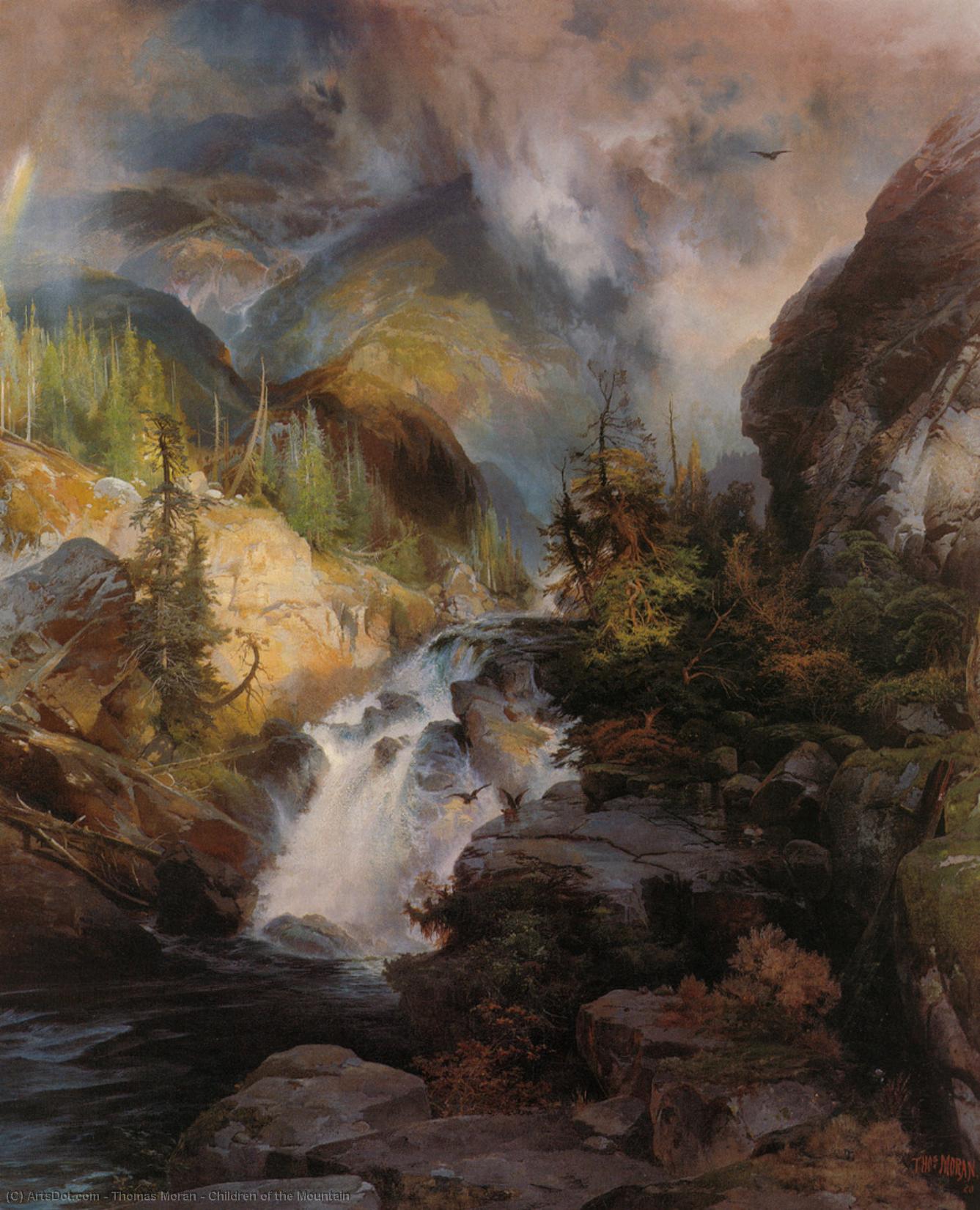 Wikioo.org - The Encyclopedia of Fine Arts - Painting, Artwork by Thomas Moran - Children of the Mountain