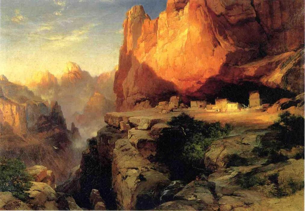 Wikioo.org - The Encyclopedia of Fine Arts - Painting, Artwork by Thomas Moran - Cliff Dwellers