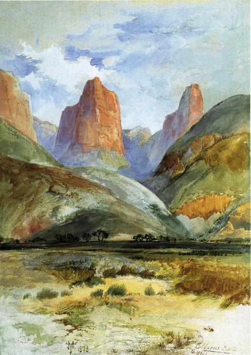 WikiOO.org - 백과 사전 - 회화, 삽화 Thomas Moran - Colburn's Butte ,South Utah