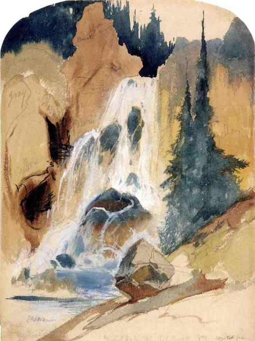 WikiOO.org - 백과 사전 - 회화, 삽화 Thomas Moran - Crystal Falls
