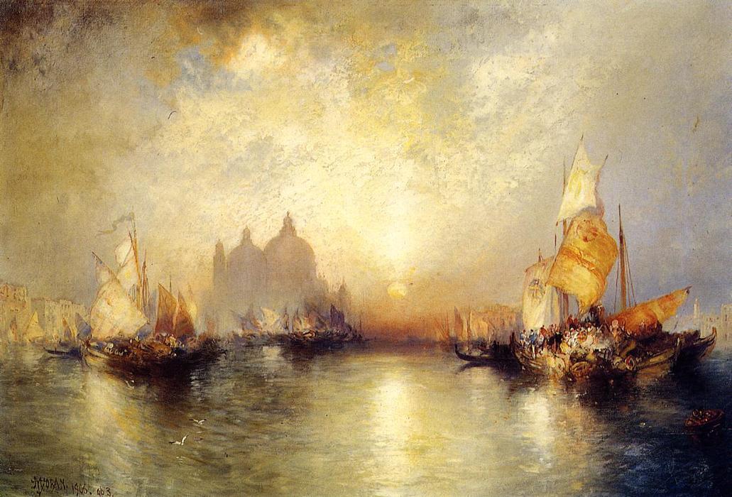 Wikioo.org - The Encyclopedia of Fine Arts - Painting, Artwork by Thomas Moran - Entrance to the Grand Canal, Venice