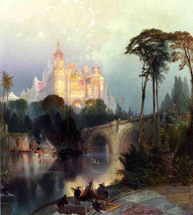 Wikioo.org - The Encyclopedia of Fine Arts - Painting, Artwork by Thomas Moran - Fantastic Landscape