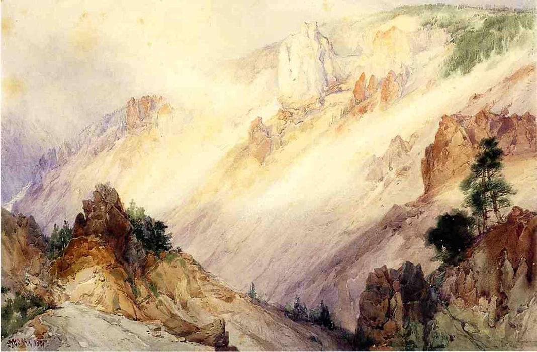 Wikioo.org - The Encyclopedia of Fine Arts - Painting, Artwork by Thomas Moran - Grand Canyon of the Yellowstone 1