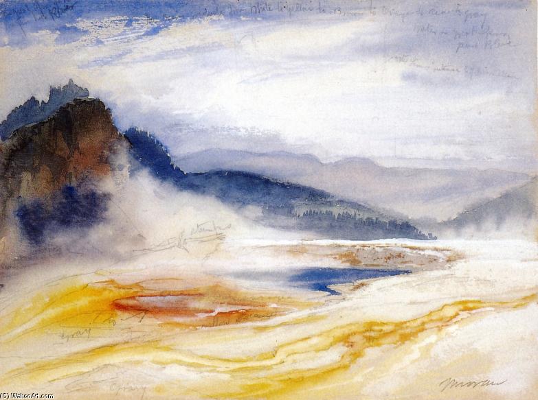 Wikioo.org – La Enciclopedia de las Bellas Artes - Pintura, Obras de arte de Thomas Moran - Grandes resortes del río Firehole