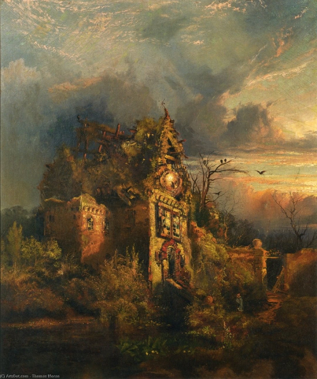 WikiOO.org - Encyclopedia of Fine Arts - Maľba, Artwork Thomas Moran - Haunted House 1