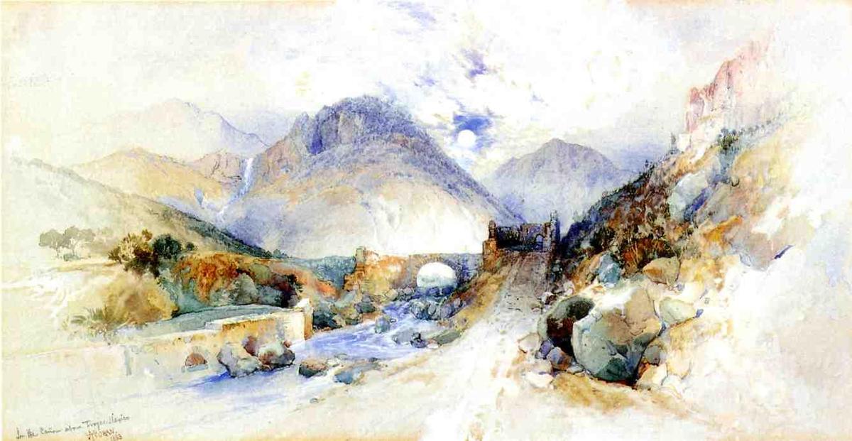 Wikioo.org - The Encyclopedia of Fine Arts - Painting, Artwork by Thomas Moran - In the Cajon above Troyes, Mexico