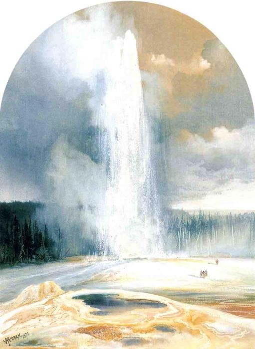 Wikioo.org - The Encyclopedia of Fine Arts - Painting, Artwork by Thomas Moran - Old Faithful