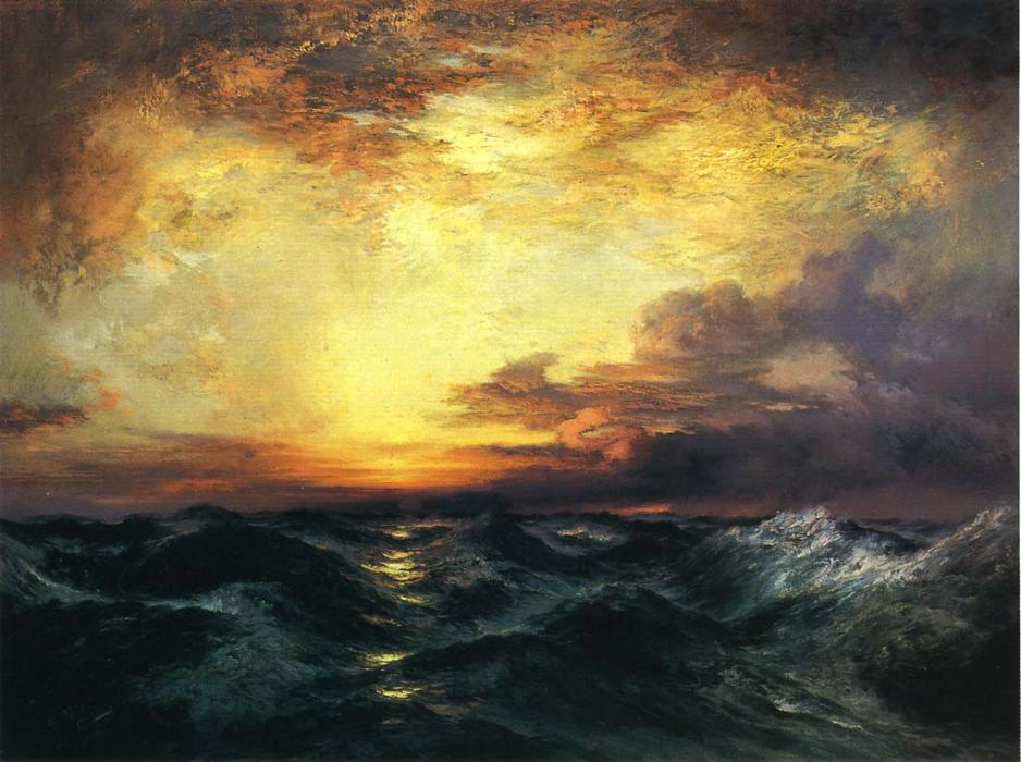 WikiOO.org - Güzel Sanatlar Ansiklopedisi - Resim, Resimler Thomas Moran - Pacific Sunset
