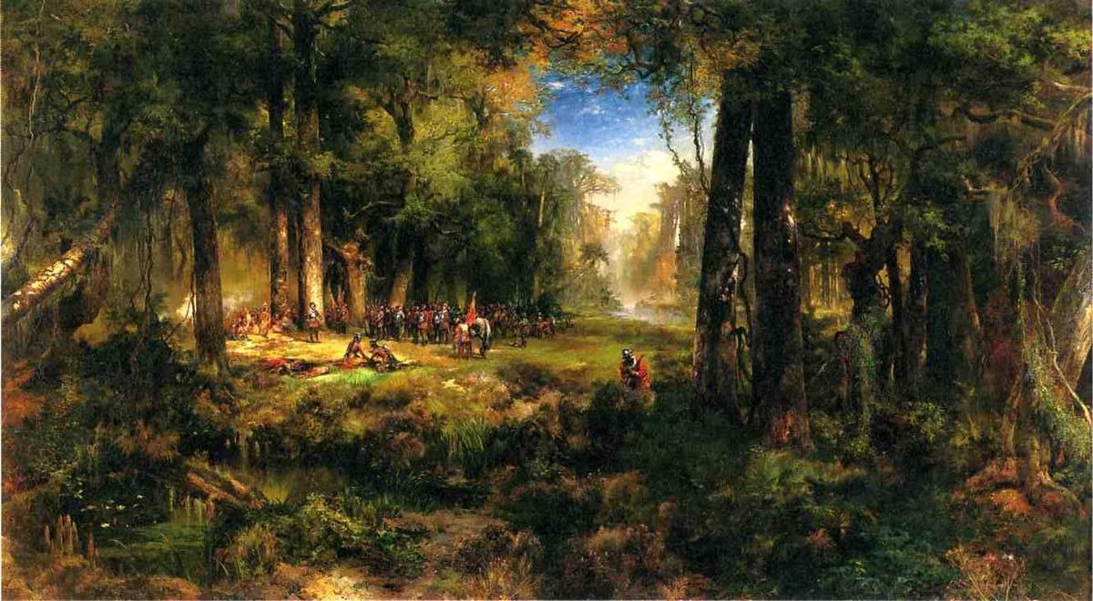Wikioo.org - The Encyclopedia of Fine Arts - Painting, Artwork by Thomas Moran - Ponce de Leon in Florida