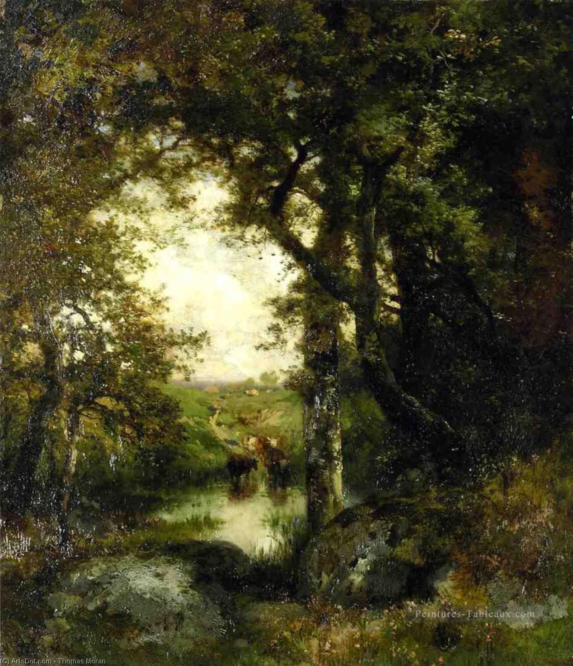 Wikioo.org - The Encyclopedia of Fine Arts - Painting, Artwork by Thomas Moran - Pool in the Forest, Long Island