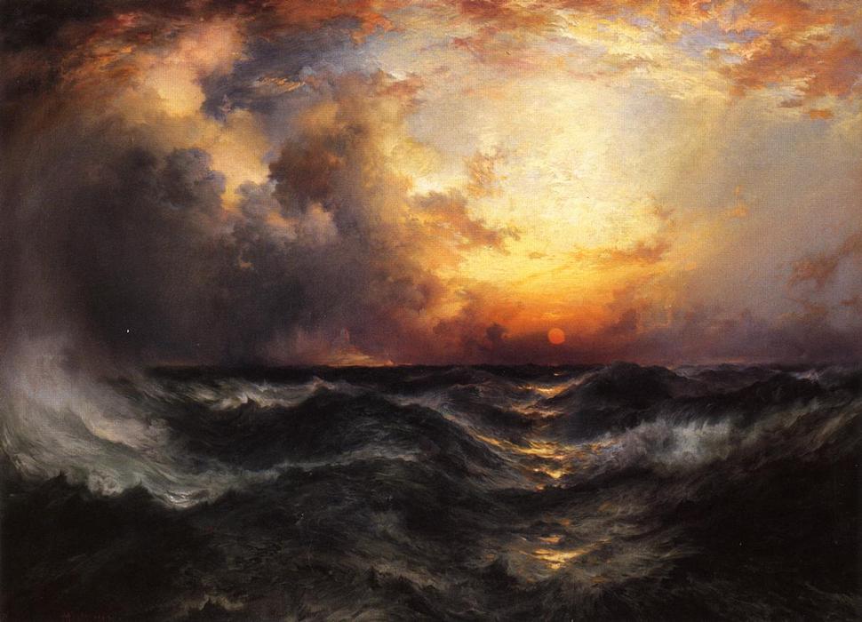 WikiOO.org - Enciklopedija likovnih umjetnosti - Slikarstvo, umjetnička djela Thomas Moran - Sunset in Mid-Ocean