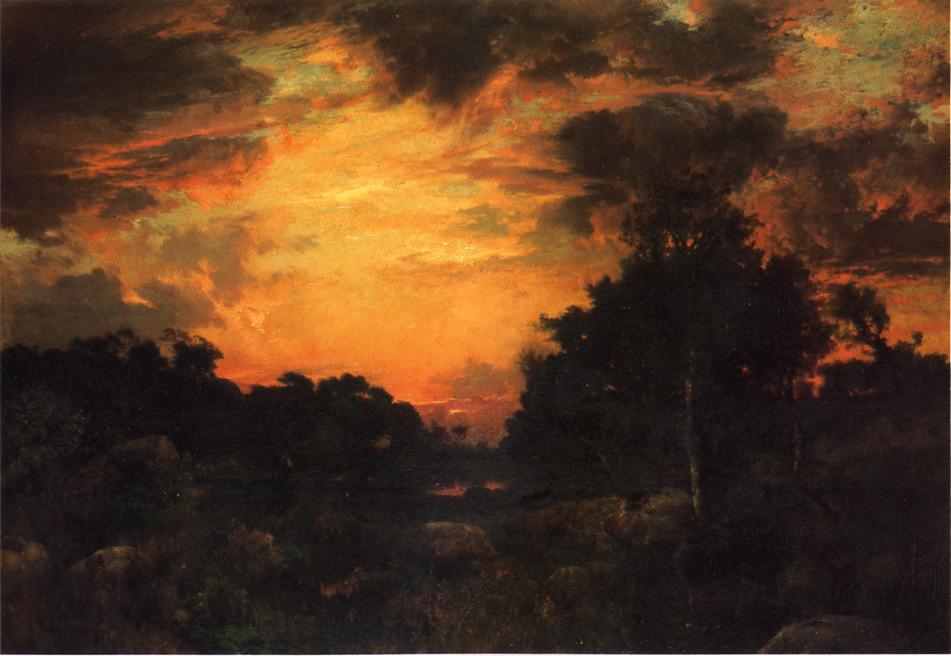Wikioo.org - The Encyclopedia of Fine Arts - Painting, Artwork by Thomas Moran - Sunset on Long Island