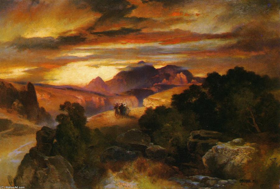 WikiOO.org - Encyclopedia of Fine Arts - Schilderen, Artwork Thomas Moran - Sunset