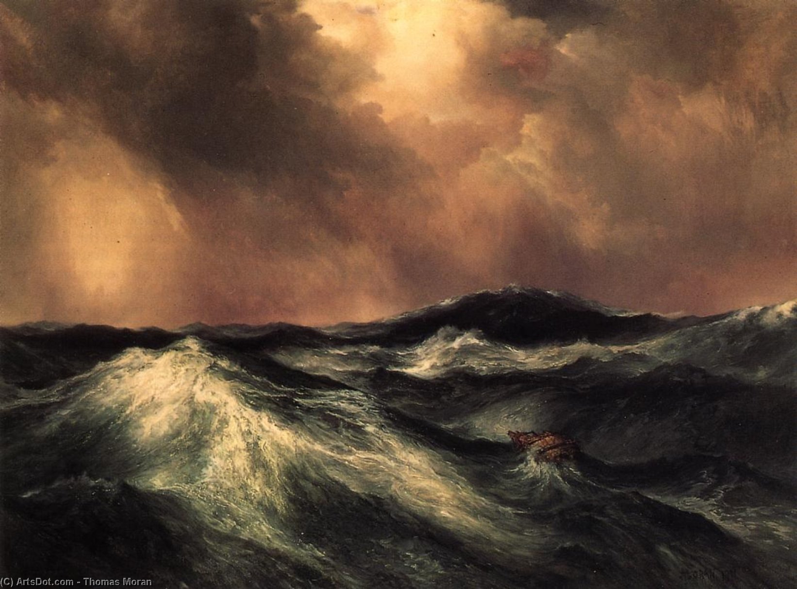 Wikioo.org - The Encyclopedia of Fine Arts - Painting, Artwork by Thomas Moran - The Angry Sea