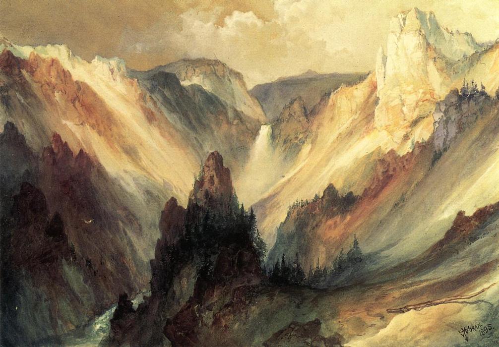 WikiOO.org – 美術百科全書 - 繪畫，作品 Thomas Moran - 盛大 Canyon of 黄石 1