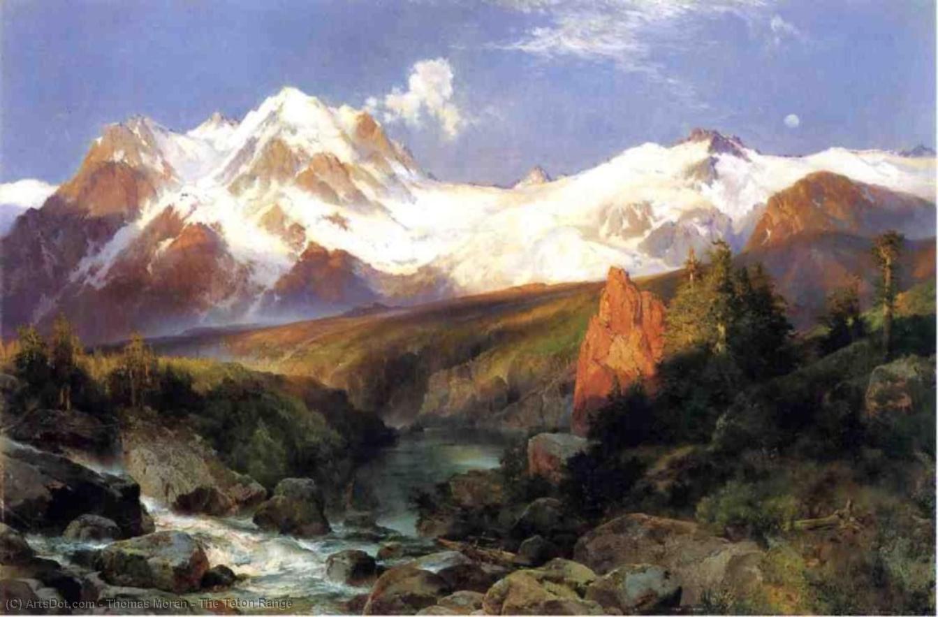 Wikioo.org - Die Enzyklopädie bildender Kunst - Malerei, Kunstwerk von Thomas Moran - Die Teton Range