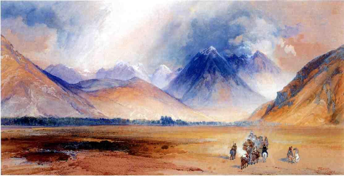 Wikioo.org - The Encyclopedia of Fine Arts - Painting, Artwork by Thomas Moran - The Yellowstone Range, near the Crow Mission