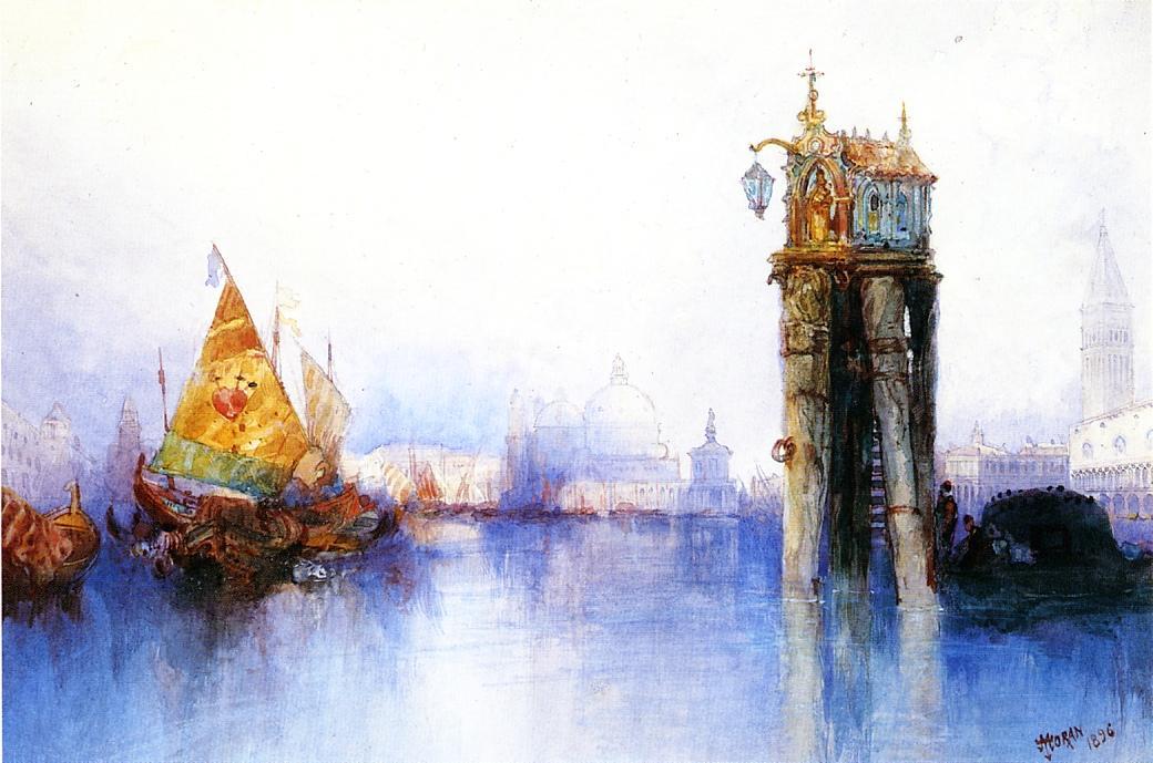 Wikioo.org - The Encyclopedia of Fine Arts - Painting, Artwork by Thomas Moran - Venetian Canal Scene 1