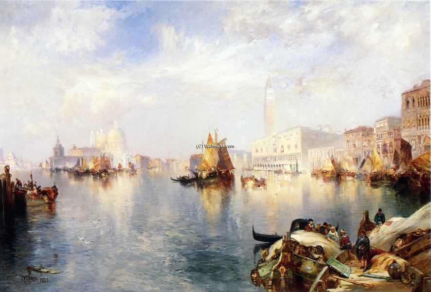 Wikioo.org - The Encyclopedia of Fine Arts - Painting, Artwork by Thomas Moran - Venice, The Grand Canal with The Doge's Palace
