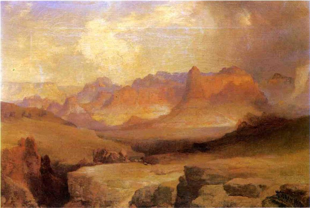 Wikioo.org - Die Enzyklopädie bildender Kunst - Malerei, Kunstwerk von Thomas Moran - Ansicht von Yosemite