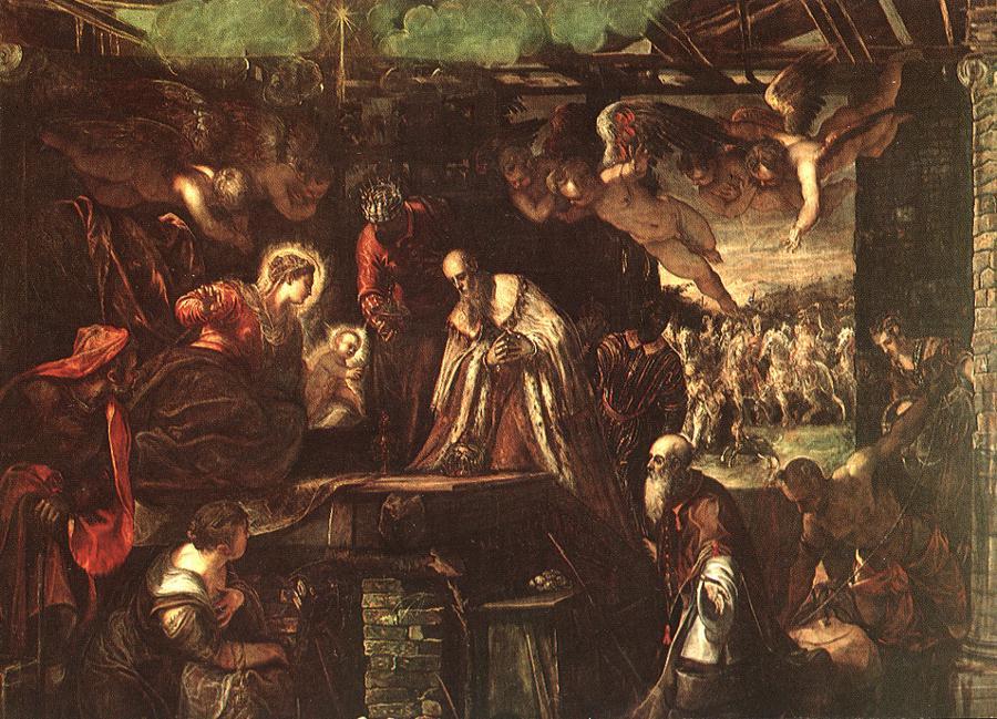 Wikioo.org - สารานุกรมวิจิตรศิลป์ - จิตรกรรม Tintoretto (Jacopo Comin) - Adoration of the Magi