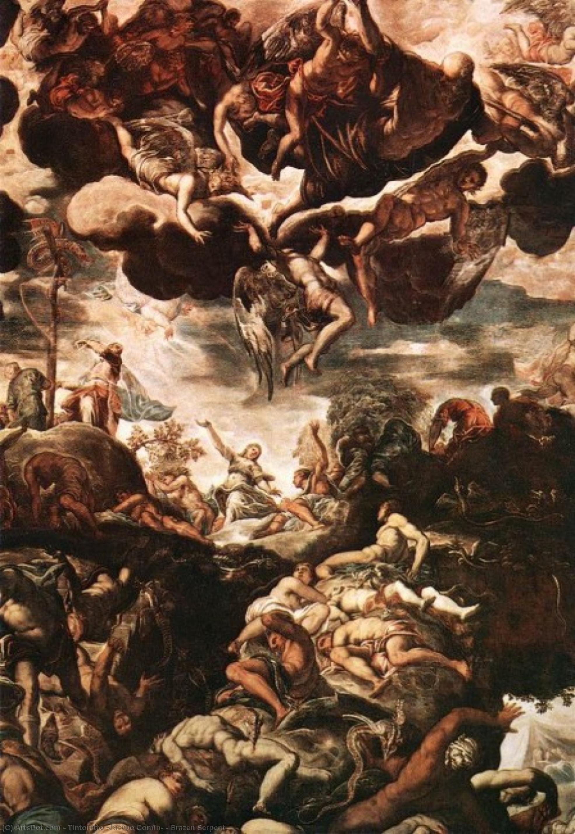 Wikioo.org - The Encyclopedia of Fine Arts - Painting, Artwork by Tintoretto (Jacopo Comin) - Brazen Serpent