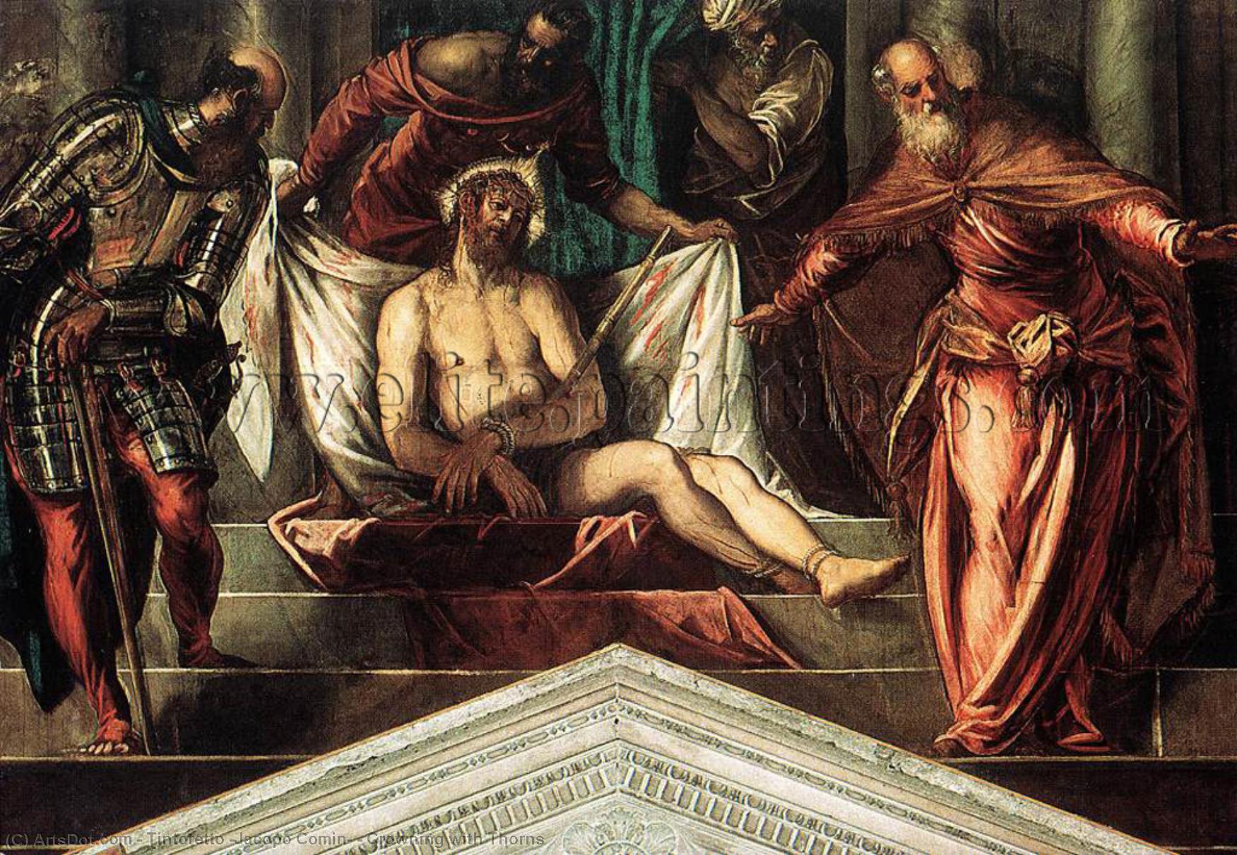 WikiOO.org – 美術百科全書 - 繪畫，作品 Tintoretto (Jacopo Comin) -  加冕  与  荆棘