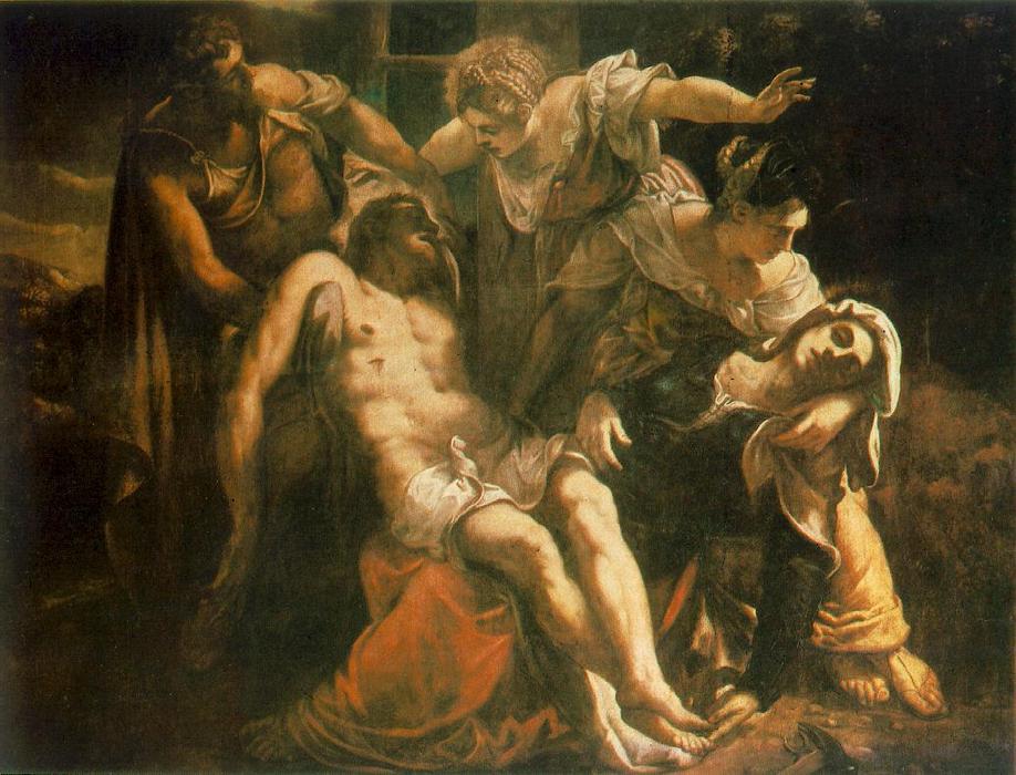 WikiOO.org – 美術百科全書 - 繪畫，作品 Tintoretto (Jacopo Comin) - 降落 从  的  跨