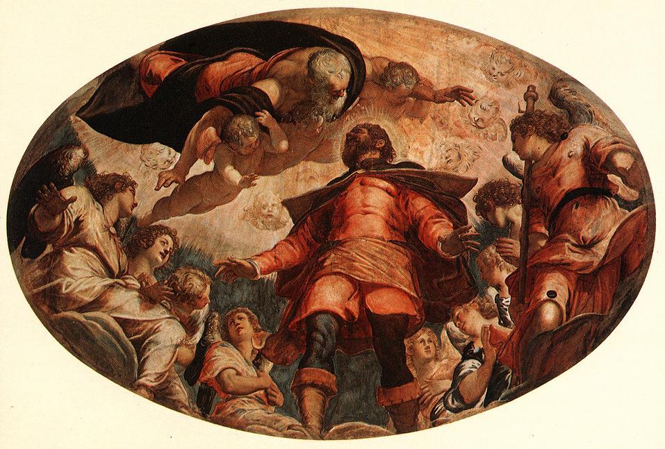 WikiOO.org – 美術百科全書 - 繪畫，作品 Tintoretto (Jacopo Comin) - 赞美 的  圣  罗奇