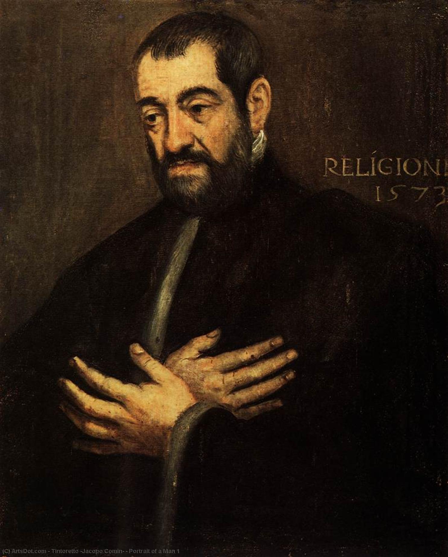 Wikioo.org - The Encyclopedia of Fine Arts - Painting, Artwork by Tintoretto (Jacopo Comin) - Portrait of a Man 1