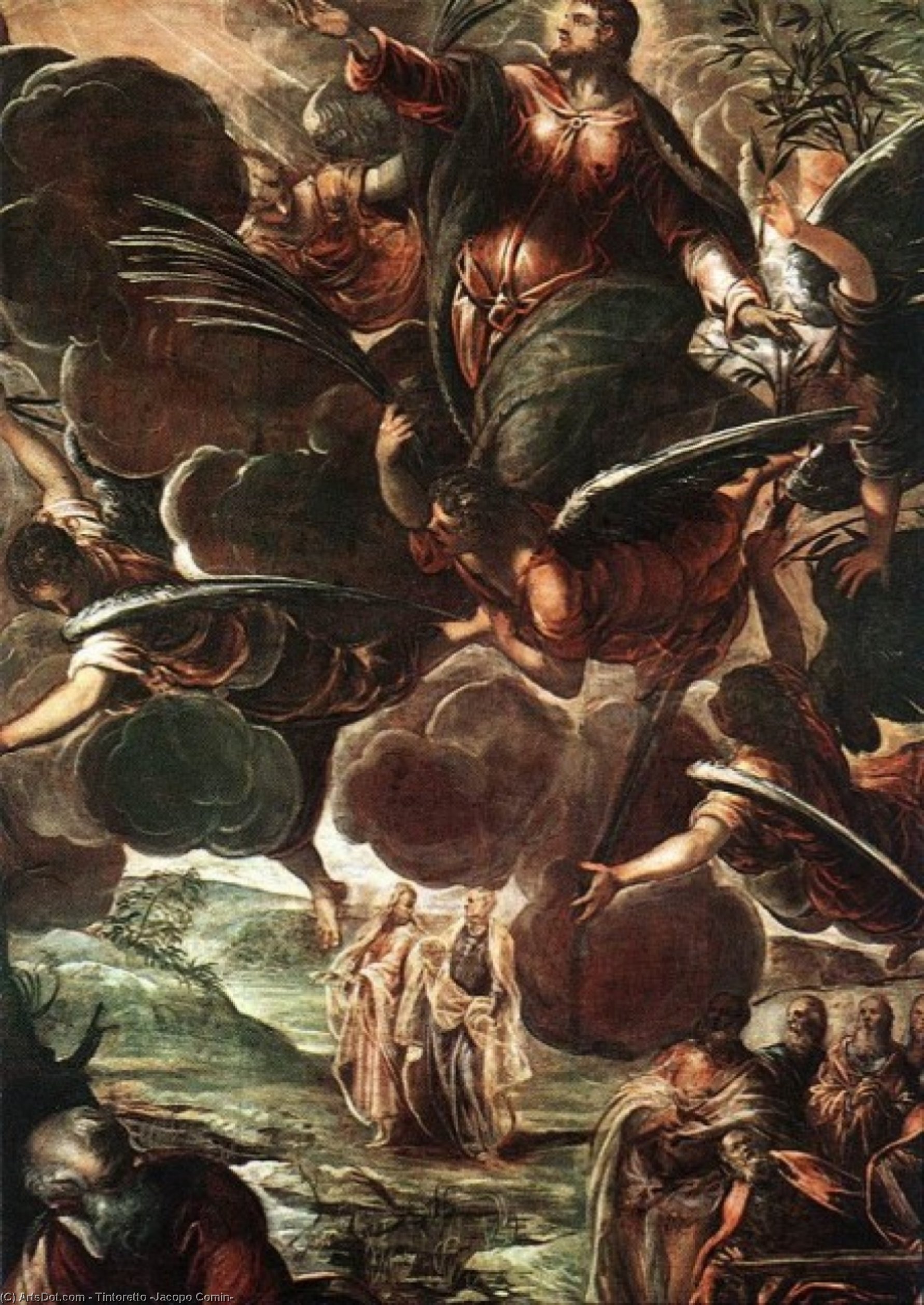 Wikioo.org - สารานุกรมวิจิตรศิลป์ - จิตรกรรม Tintoretto (Jacopo Comin) - The Ascension detail1