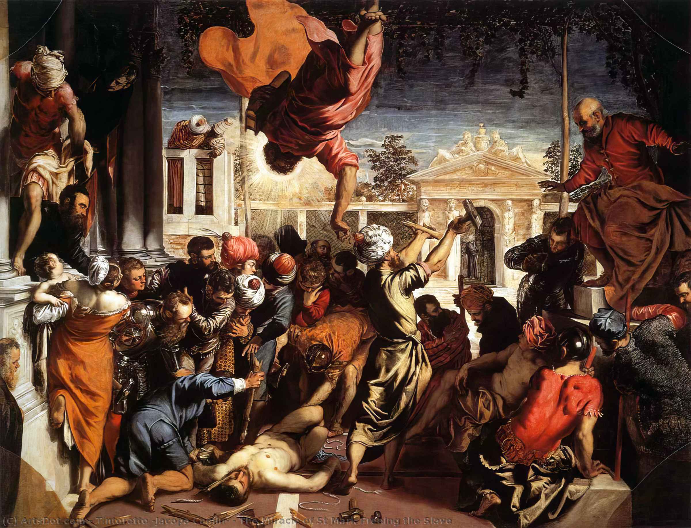 Wikioo.org - The Encyclopedia of Fine Arts - Painting, Artwork by Tintoretto (Jacopo Comin) - The Miracle of St Mark Freeing the Slave