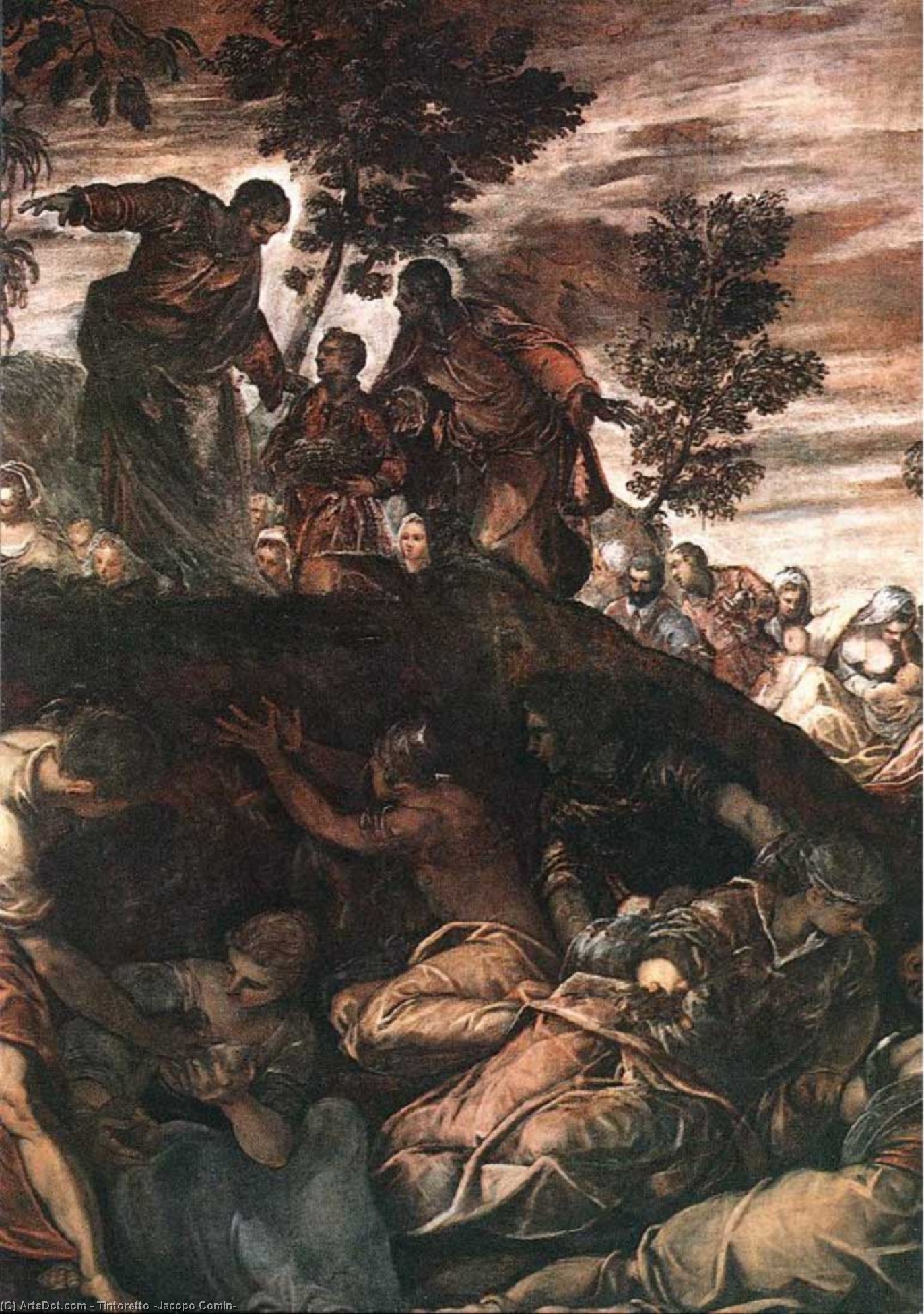 Wikioo.org - The Encyclopedia of Fine Arts - Painting, Artwork by Tintoretto (Jacopo Comin) - The Miracle of the Loaves and Fishes