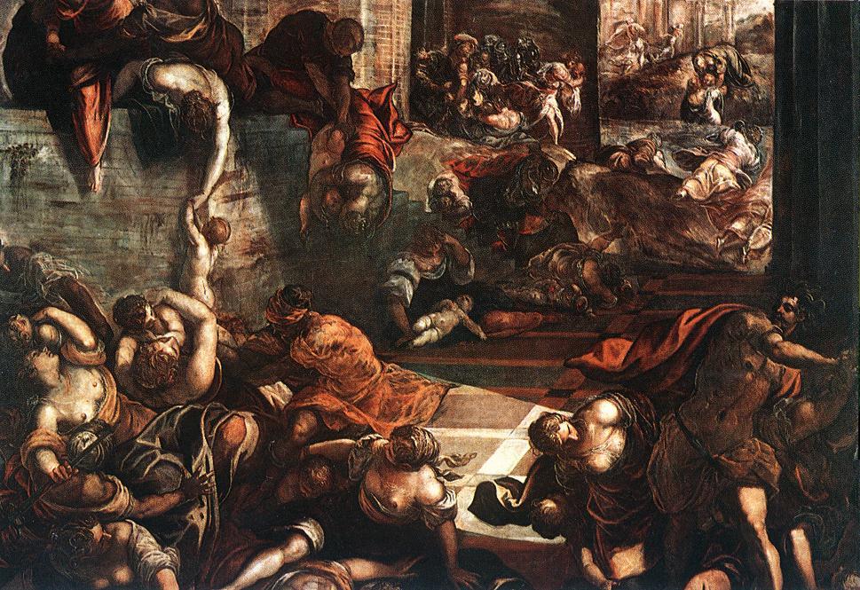 WikiOO.org - Энциклопедия изобразительного искусства - Живопись, Картины  Tintoretto (Jacopo Comin) - Избиение младенцев